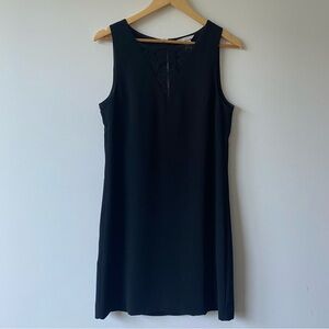 H&M V-Neck Lace Overlay Sleeveless Shift Dress Black